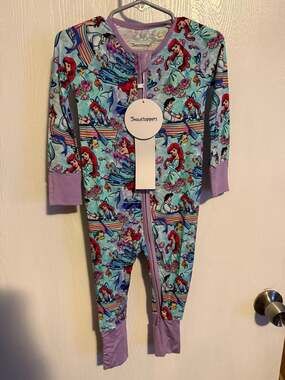 Showstoppers Kiss the Girl The Little Mermaid Bamboo Zip Sleeper 12/18M